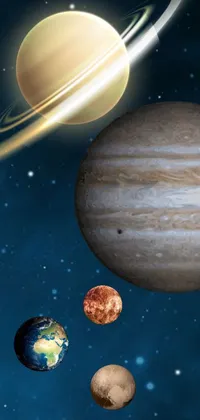 This incredible live wallpaper brings a group of beautifully detailed planets to your phone screen
