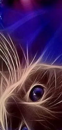 This phone live wallpaper showcases a captivating close-up of a cat lying on a bed