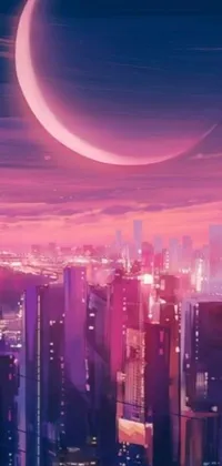 Looking for a phone live wallpaper that will transport you to a cyberpunk-inspired world full of vibrant, gradient colors? Look no further than this mesmerizing design