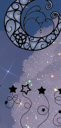 Introducing a stunning live wallpaper design for your phone; featuring a moon and stars in the sky