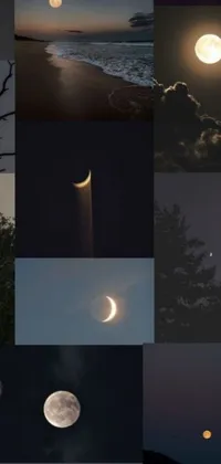 This moon-phase live wallpaper features a series of beautiful photos of the moon in different lunar phases, seen from Earth
