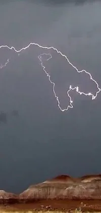 This phone live wallpaper showcases a striking image of a lightning bolt in the sky with a dragon-shaped cloud as the backdrop