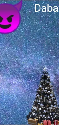 Looking for a stunning live wallpaper to add a festive touch to your phone display? Look no further than this Christmas-inspired design! Featuring a beautiful Christmas tree with wrapped presents, set against a starry sky background, this digital art is sure to impress