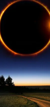 This phone live wallpaper features a fiery ring in the sky, solar eclipse, night scenery, traveling through a black hole, stunning jewel-toned galaxies and twinkling stars, and Northern Lights illuminating across the screen