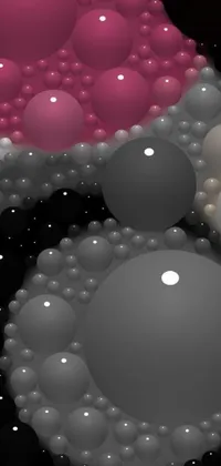This mesmerizing phone live wallpaper showcases floating balls atop one another in black, white, and pink