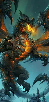 Bring your phone screen to life with this intense live wallpaper featuring a mythical dragon breathing fire