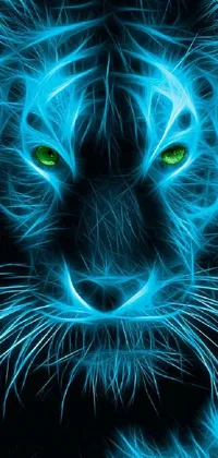 Get ready to transform your phone with this mesmerizing live wallpaper! Featuring a detailed lion head in brilliant blue, this digital art piece is perfect for your phone background