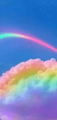 This live phone wallpaper features a multicolored cloud against a gradient background