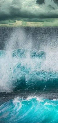Surf the digital waves with this live phone wallpaper
