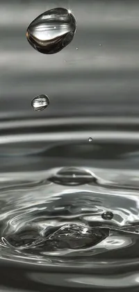 Transform your phone screen with the mesmerizing black and white live wallpaper featuring a drop of water