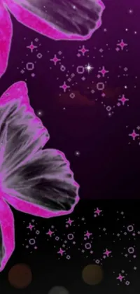 The "Purple Butterflies" live wallpaper features a group of beautiful purple butterflies flying gracefully through the air