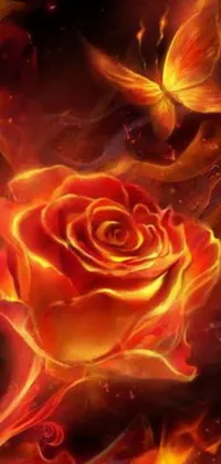 This phone live wallpaper features a vibrant and detailed close-up of a rose