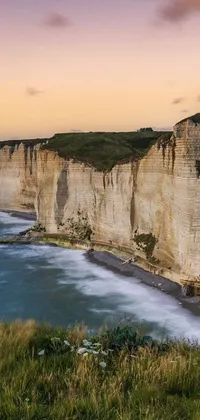 Enhance your phone's visual appeal with this awe-inspiring live wallpaper of two limestone cliffs by the ocean