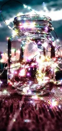 Decorate your phone with a lively and captivating jar filled with brilliant fairy lights