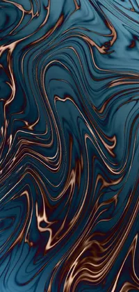 Choose a stunning live wallpaper for your phone with a mesmerizing close-up of a blue and brown swirled surface