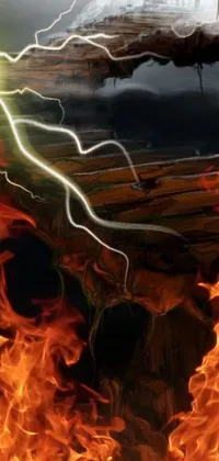 Add some dynamic energy to your phone’s screen with this Fire and Lightning Live Wallpaper