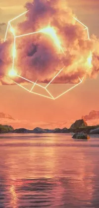 This stunning live wallpaper features a captivating sunset over a body of water, with vibrant colors engaging your senses