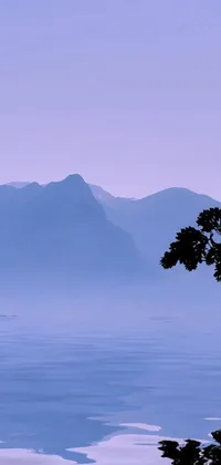 Looking for a nature-inspired live wallpaper for your phone? Check out this beautiful minimalistic design featuring a lone tree standing in the middle of a serene body of water