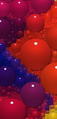 Add an inventive touch to your mobile device with this live wallpaper featuring multicolored floating balls