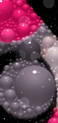 This lively and colorful phone live wallpaper is created by a generative artist, featuring a vibrant bunch of balloons floating on top of each other