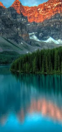 This phone live wallpaper features a mesmerizing scene in Banff National Park