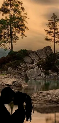 This phone live wallpaper showcases a touching and dreamy scene of nature