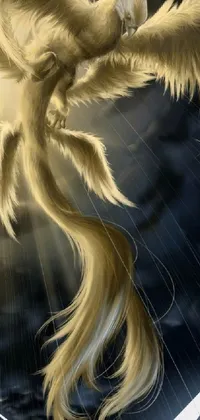 This phone live wallpaper features a stunning bird flying in the air, transforming into Jolteon and navigating through a rain storm