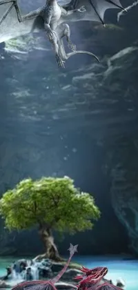 Transform your phone into a surreal natural masterpiece with this dragon live wallpaper