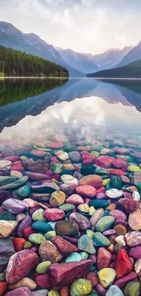 Looking for a stunning phone wallpaper that captures the beauty of nature? Check out our captivating lake live wallpaper featuring colorful rocks on the tranquil surface of the water