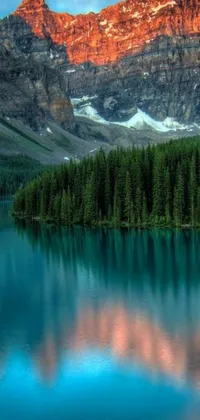 This live wallpaper features an enchanting landscape of a lake in Banff National Park
