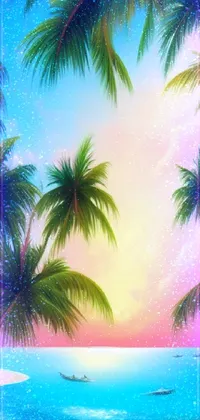 Experience the majesty of a tropical paradise with this stunning phone live wallpaper