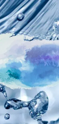 Experience a calming and mesmerizing live wallpaper for your phone that features a close-up of water pouring from a faucet