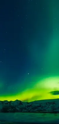 Experience the stunning display of the northern lights with this live wallpaper
