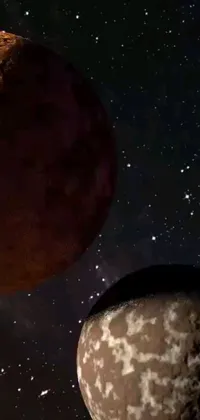 Transform your phone's home screen with this stunning live wallpaper featuring two planets set against a starry sky