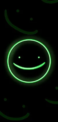 Get ready for a unique and vibrant live wallpaper! Featuring a glowing green smiley face, this hologram-inspired design is sure to stand out