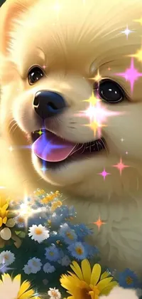 Nose Dog Flower Live Wallpaper
