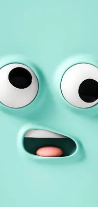 This phone live wallpaper features a close-up of a cute and shocked face with vector art