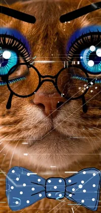 Nose Glasses Cat Live Wallpaper