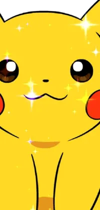 This live wallpaper features a delightful cartoon pikachu in a cute and colorful anime style