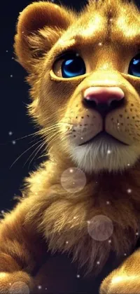 This stunning phone live wallpaper showcases a close-up shot of a regal and cute stuffed animal from Pixar's digital art