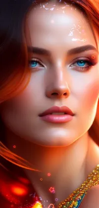 Get lost in a stunning digital painting of a redheaded woman with an innocent look