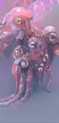 Octopus Purple Organism Live Wallpaper