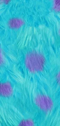 This phone live wallpaper features an eye-catching blue and purple fur pattern, complete with playful purple spots