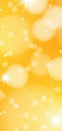 Sunshine Yellow Phone Live Wallpaper with Bokeh Iridescent Accents, Twinkling Stars, and Sparkles