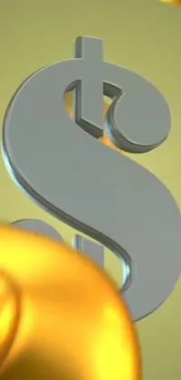 This phone live wallpaper features a stunning golden statue placed in front of a large dollar sign
