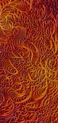 Enjoy the stunning beauty of a red and orange quilt live wallpaper on your phone! The hypnotic patterns of this artwork by Daniel Chodowiecki are perfect for any admirer of generative art, deepdream and intricate ancient swirls
