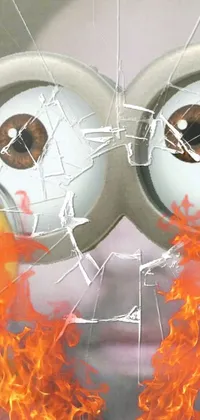 Looking for a unique live wallpaper for your phone? Introducing our latest creation - a shock art piece featuring a close-up face with flames in front of it