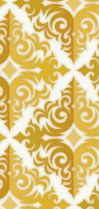 This live wallpaper for your phone features a stunning, intricate gold and white pattern with swirling designs
