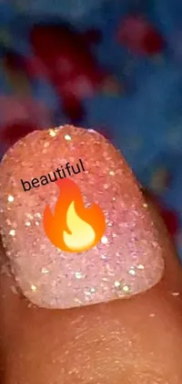 Get a stunning close-up view of an attractive nail sticker with a realistic phone live wallpaper inspired by Reddit's unique nail art designs