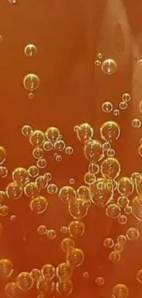 This live phone wallpaper is a stunning close-up of bubbles in a glass of water
